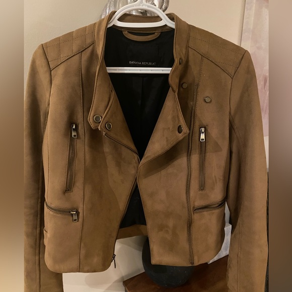 Banana Republic Vegan Suede Quilted Biker
Jacket - Canyon Brown - Picture 4 of 8